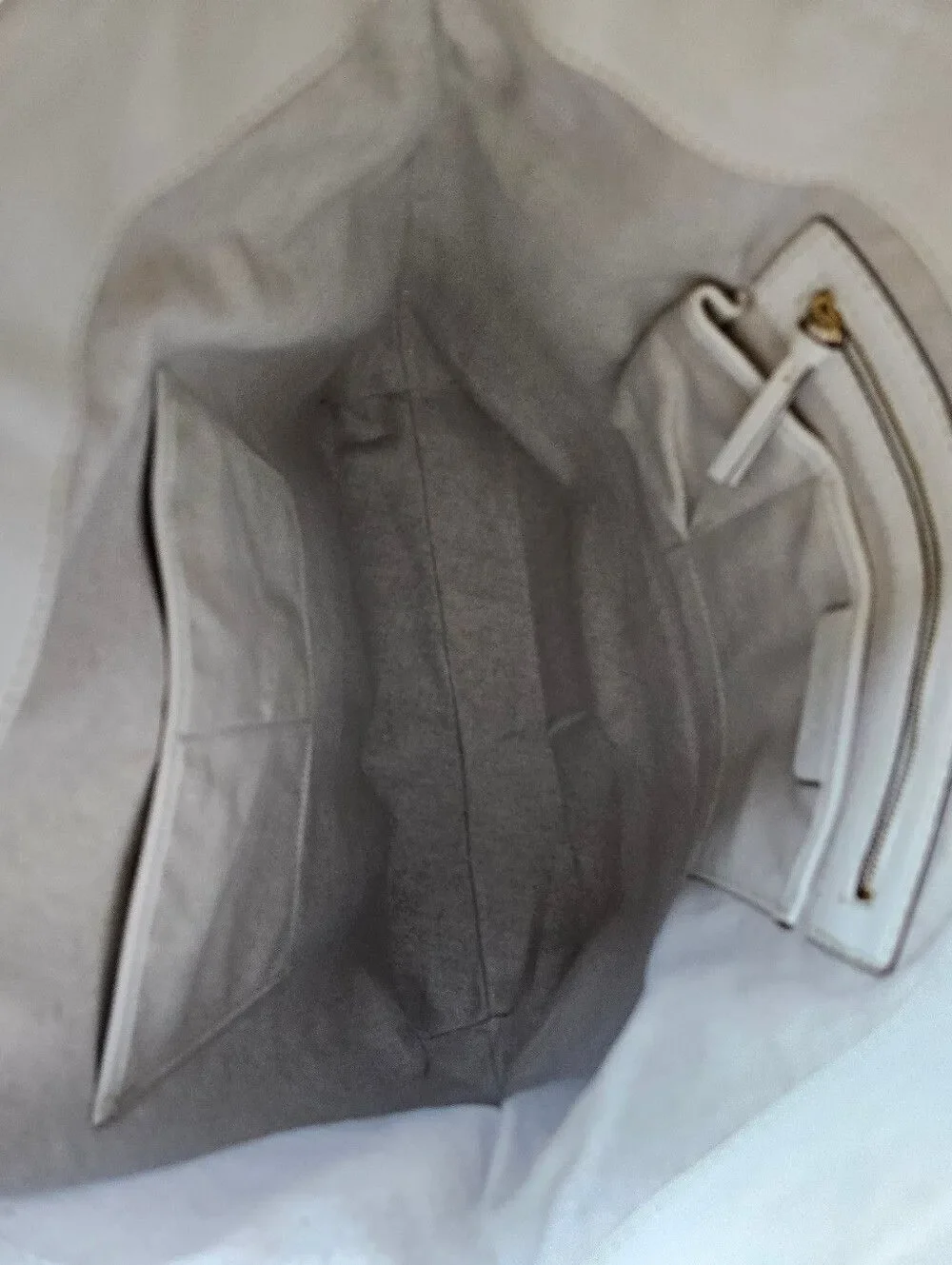 XL Michael Kors White Leather Hobo Studded Bag - Rare